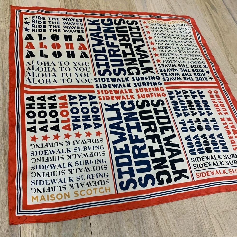 Scotch & Soda printed scarf 🧣 aloha sidewalk surfing 🏄‍♀️ Ride the Waves